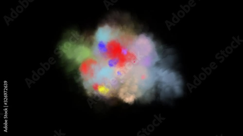 Color Burst iridescent multicolored colorful rainbow smoke powder explosion fluid ink particles slow motion