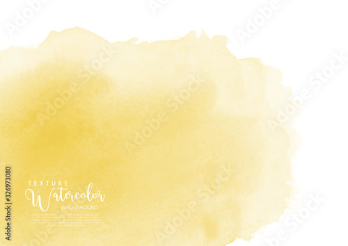 Yellow stain of watercolor texture background