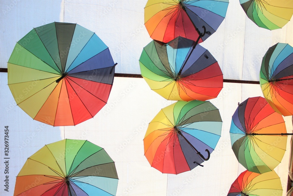 Fototapeta premium rainbow colored umbrella