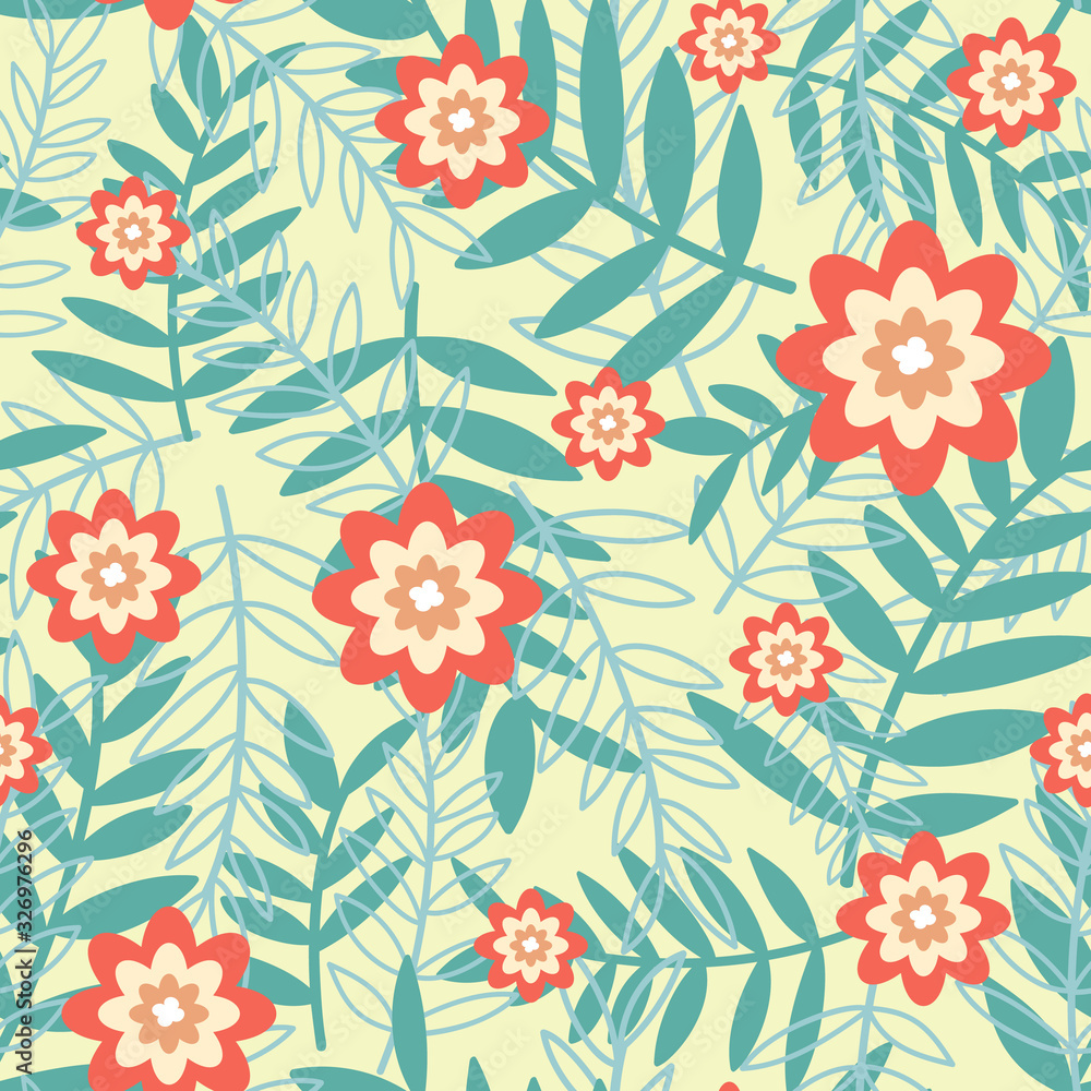 Floral seamless pattern for spring summer. fabric vector illustration