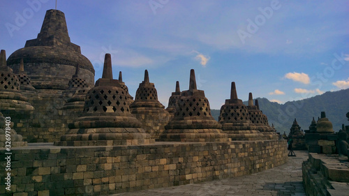 Borobudur Buddhist stupa and temple complex in Central Java  Indonesia