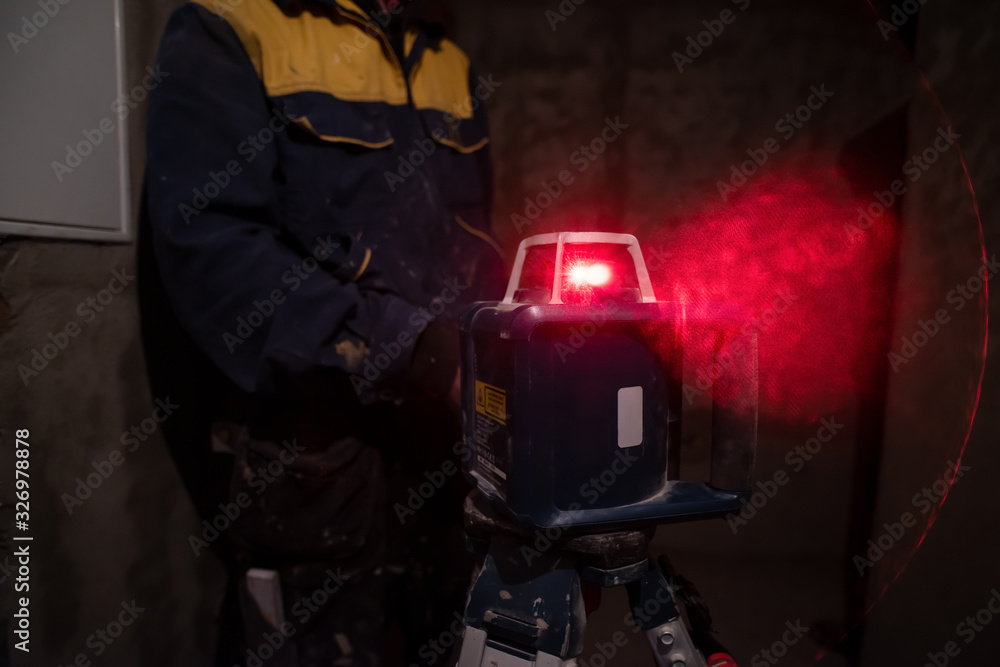 Laser equipment at a construction site