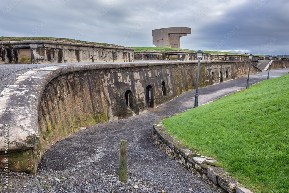 Historic fortification on Santa Catalina headland in Gijon city in Spain