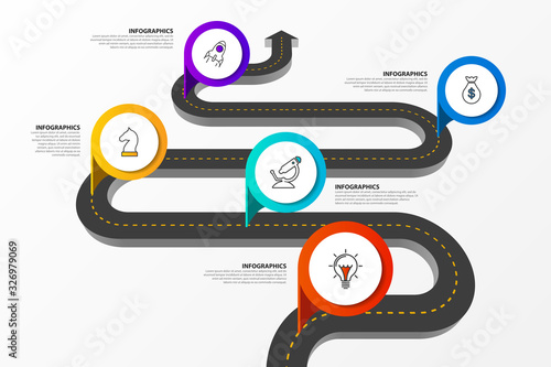 Infographic design template. Creative concept with 5 steps