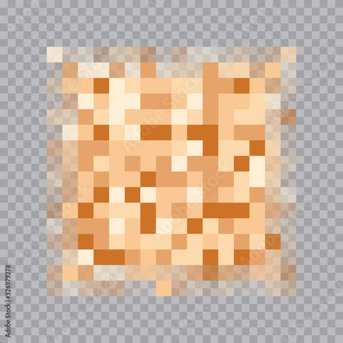 Censor pixel bar, blurred effect, texture sign, sensitive adult content cover. Abstract censorship blurred mosaic pattern on transparent.