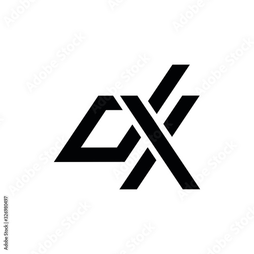 DX D X letter logo design vector icone