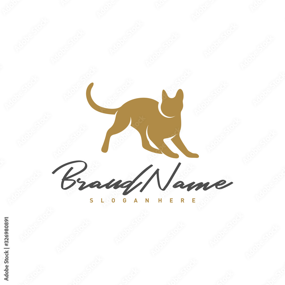 Cat logo vector design template, Silhouette Cat logo, Illustration Cat logo vector design template, Silhouette Cat logo, Illustration
