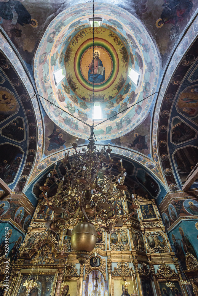 Dome of main church in Ciolanu Orthodox Monastery near Tisau and Magura villages in Romania