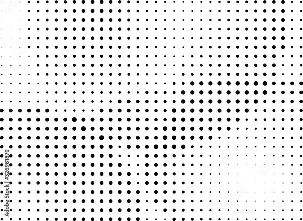 Abstract halftone dotted background. Monochrome pattern with dot and circles.  Vector modern pop art texture for posters, sites, business cards, cover postcards, interior design, labels, stickers.