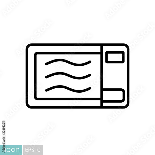 Microwave vector icon. Electric kitchen appliance