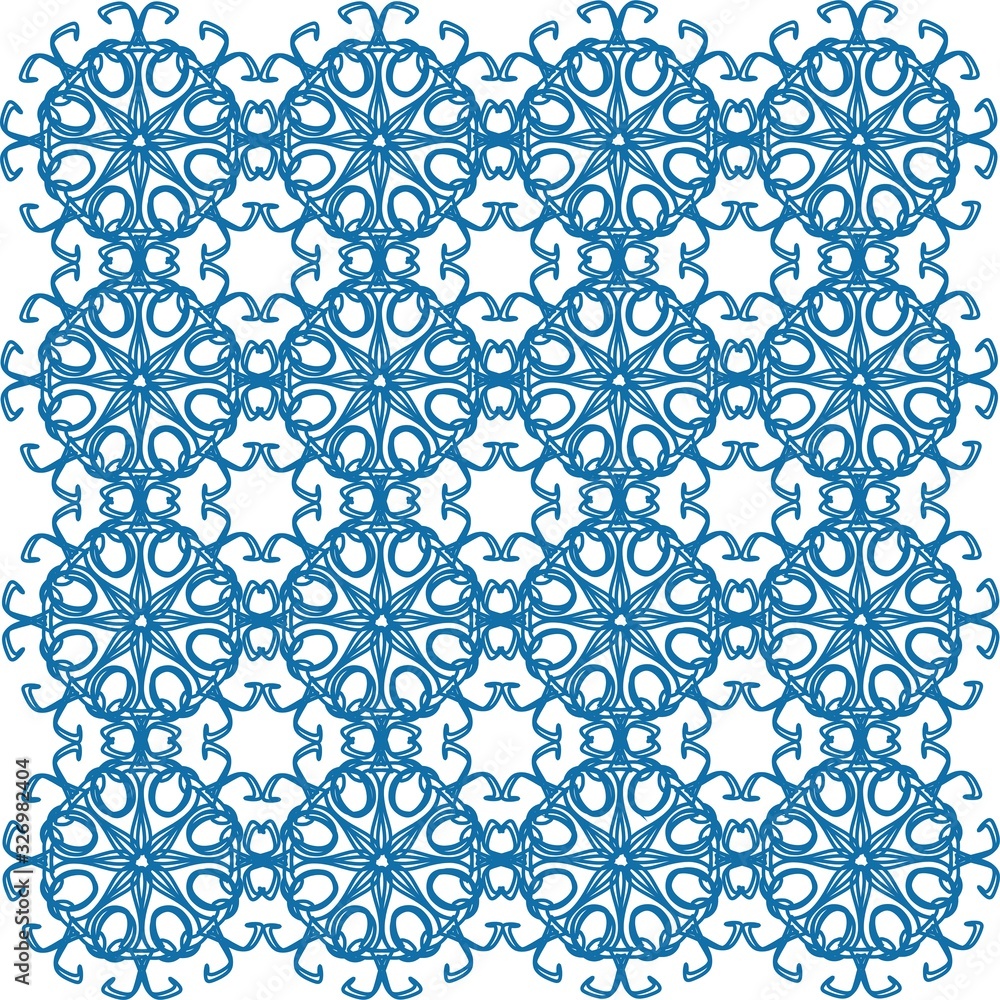Fototapeta premium Geometric pattern, circles, lines in blue. Creative design for various backgrounds