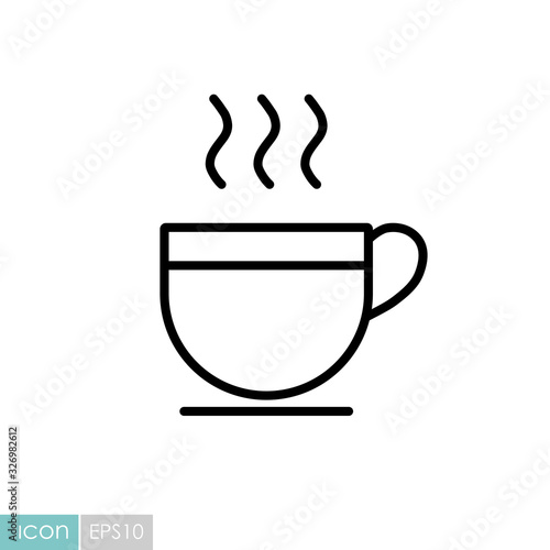 Cup of coffee tea with steam vector icon