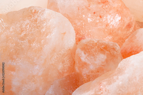 Background macro foto from large crystals of himalayan pink salt