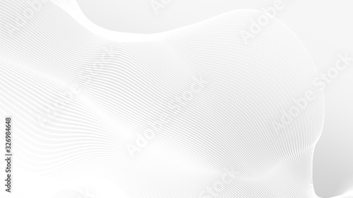 Dot white gray wave light technology texture background. Abstract big data digital concept. 3d rendering.