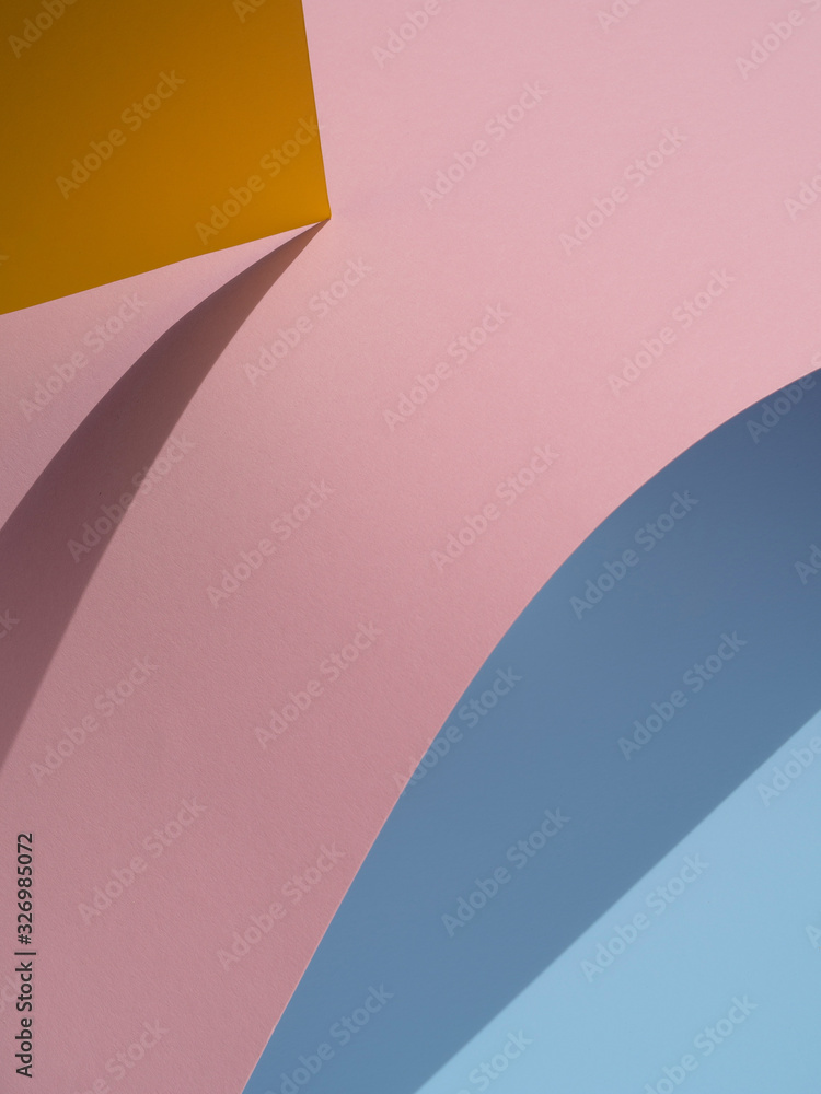 Blue and pink abstract paper shapes with shadow Blue and pink abstract paper shapes with shadow