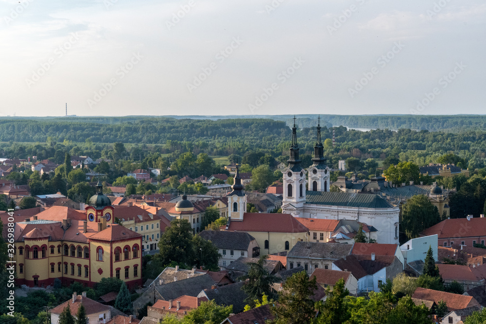 aerial view of the city Sremski Karlovci