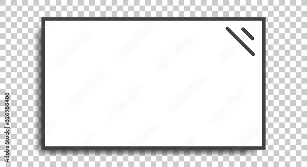 Realistic television screen with isolated white background. 3D LED TV with blank screen on the wall. Vector illustration element. Realistic television screen with isolated white background. 3D LED TV with blank screen on the wall. Vector illustration element.