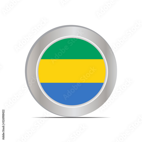 The national flag of the Republic of Gabon is isolated in official colors.
