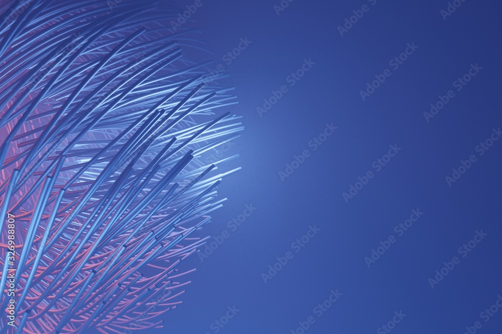 Obraz premium Abstract lines Cables Futuristic Network communication technology, 3d rendering