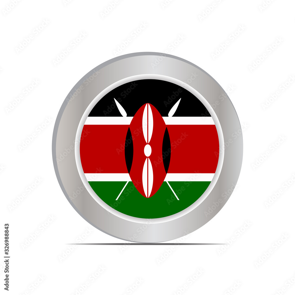 The national flag of the Republic of Kenya is isolated in official colors. The national flag of the Republic of Kenya is isolated in official colors.
