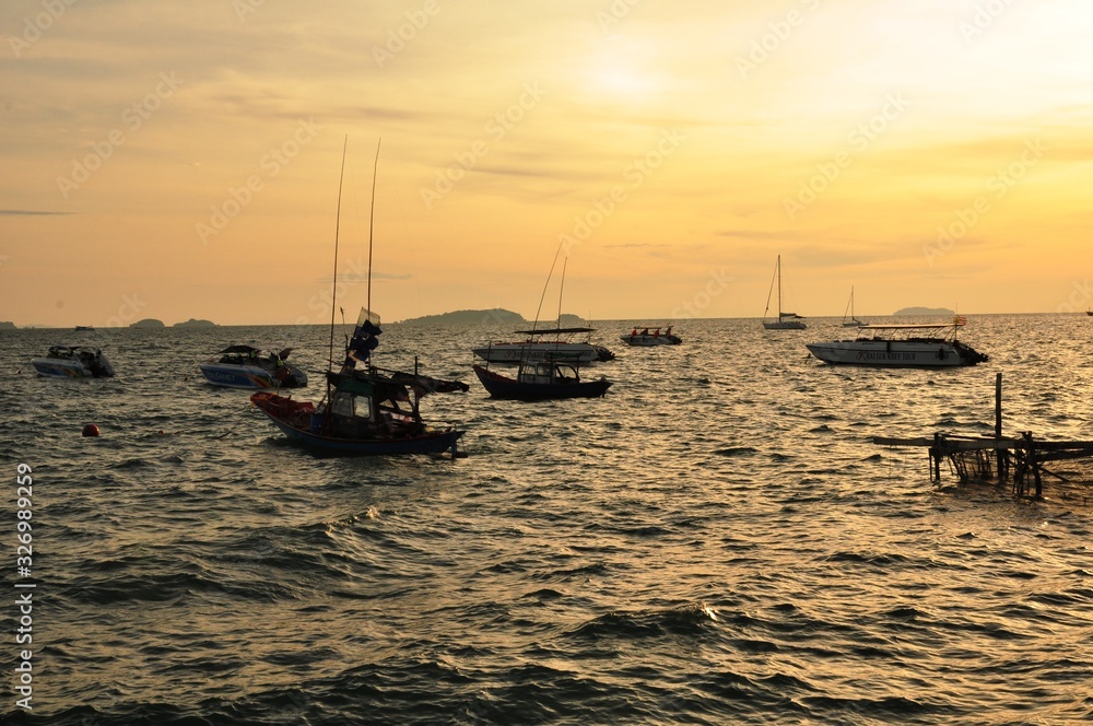 Sunrise view at the sea on Koh Samet	