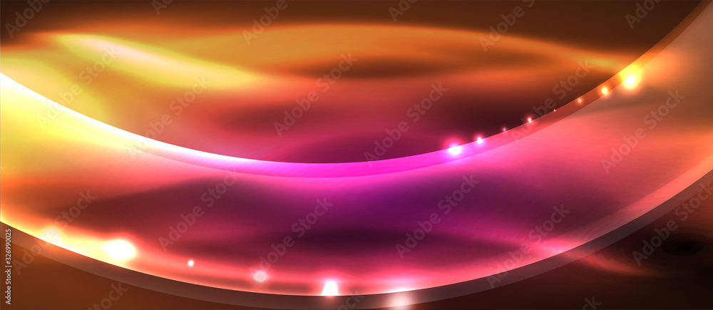 Abstract background. Shiny design neon waves with light effects, techno trendy design. Vector Illustration For Wallpaper, Banner, Background, Card, Book Illustration, landing page Abstract background. Shiny design neon waves with light effects, techno trendy design. Vector Illustration For Wallpaper, Banner, Background, Card, Book Illustration, landing page