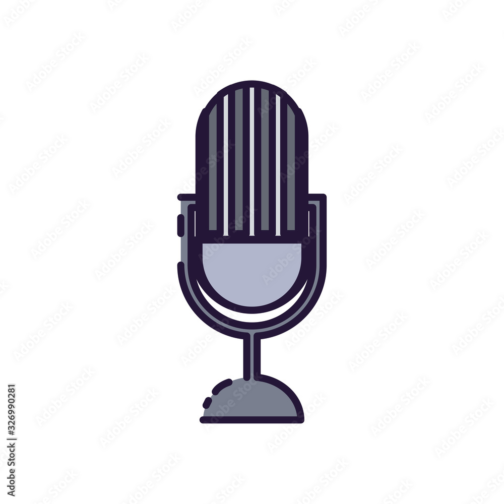 Isolated music microphone fill style icon vector design Isolated music microphone fill style icon vector design