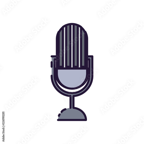 Isolated music microphone fill style icon vector design