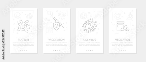 Vector four vertical mobile banners for bacteria and virus - 01