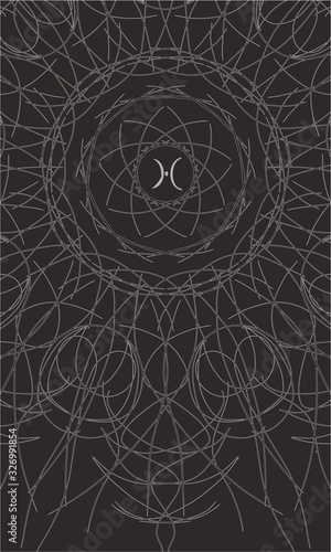 Tarot cards back design, back side. Proserpine, occult pattern
