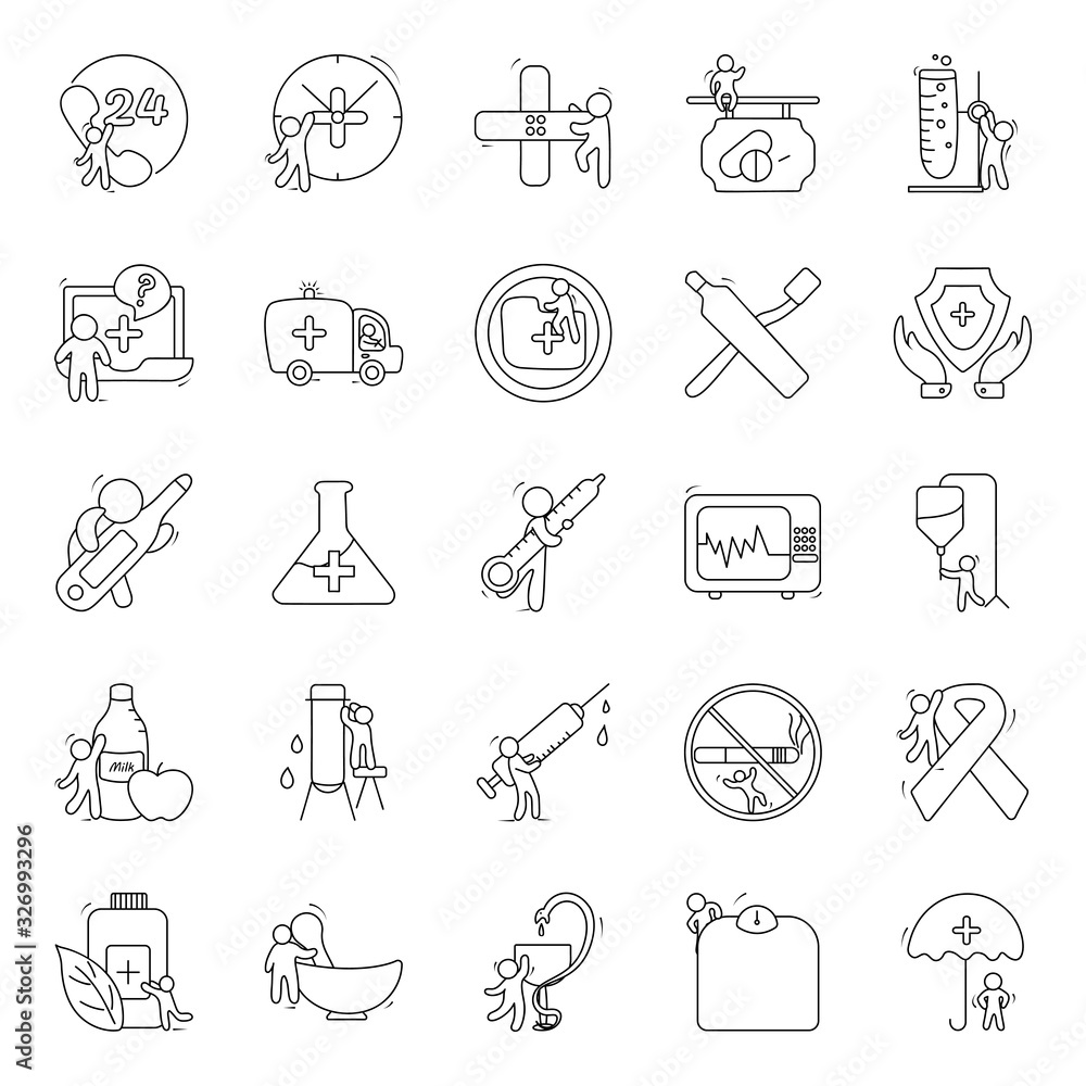 Fototapeta premium Medical Services Doodle Icons Pack 