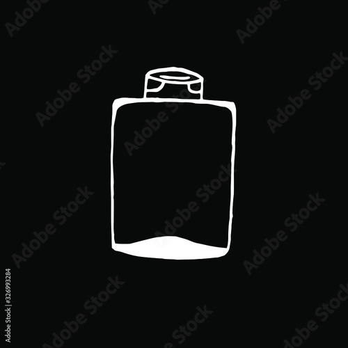  Vector illustration. Close-up container for cosmetics on a black isolated background.