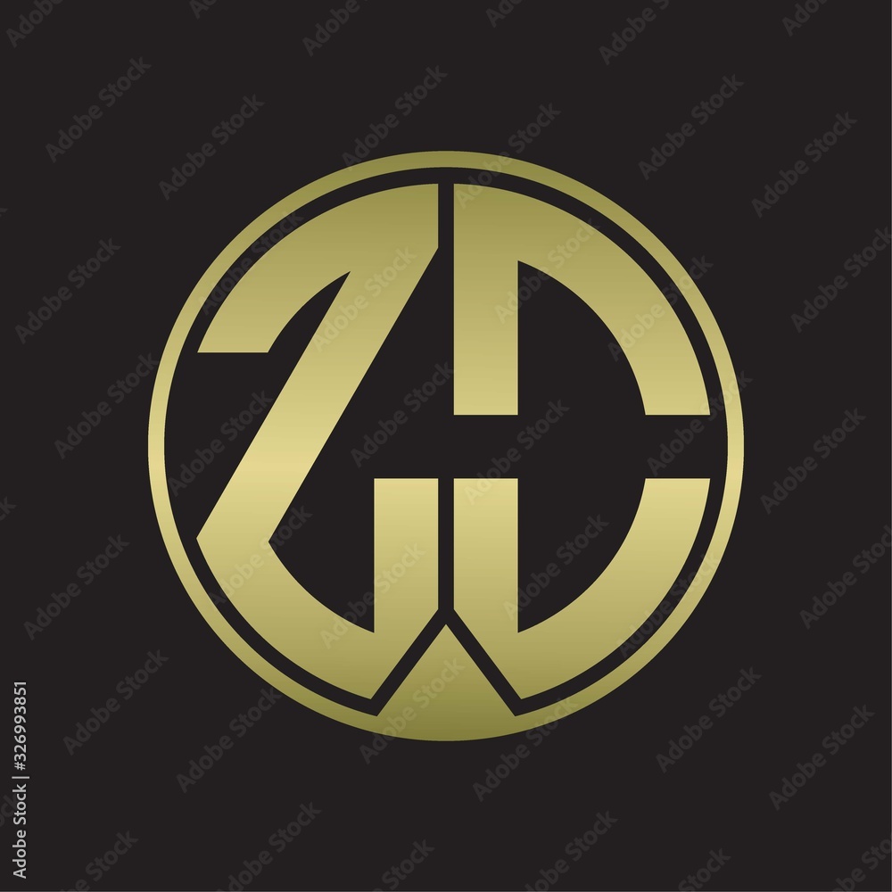 ZO Logo monogram circle with piece ribbon style on gold colors ZO Logo monogram circle with piece ribbon style on gold colors