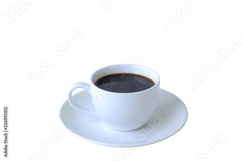 Wallpaper Mural Isolate di cuted hot coffee in white ceramic mug cup on white background Torontodigital.ca