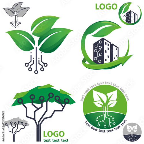 ecological city house logo tree photo