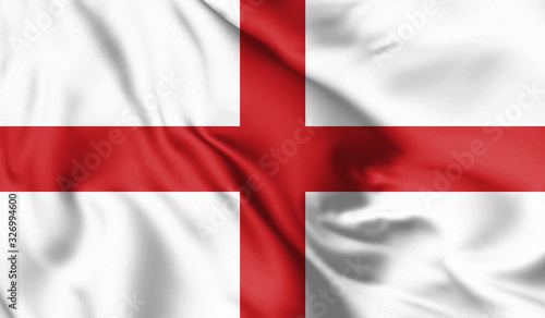 England flag blowing in the wind. Background silk texture. 3d illustration.