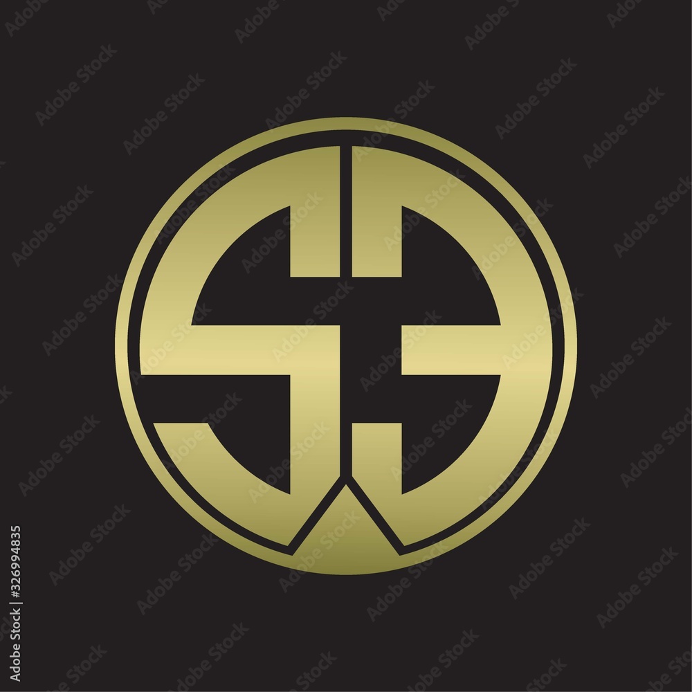 SE Logo monogram circle with piece ribbon style on gold colors SE Logo monogram circle with piece ribbon style on gold colors