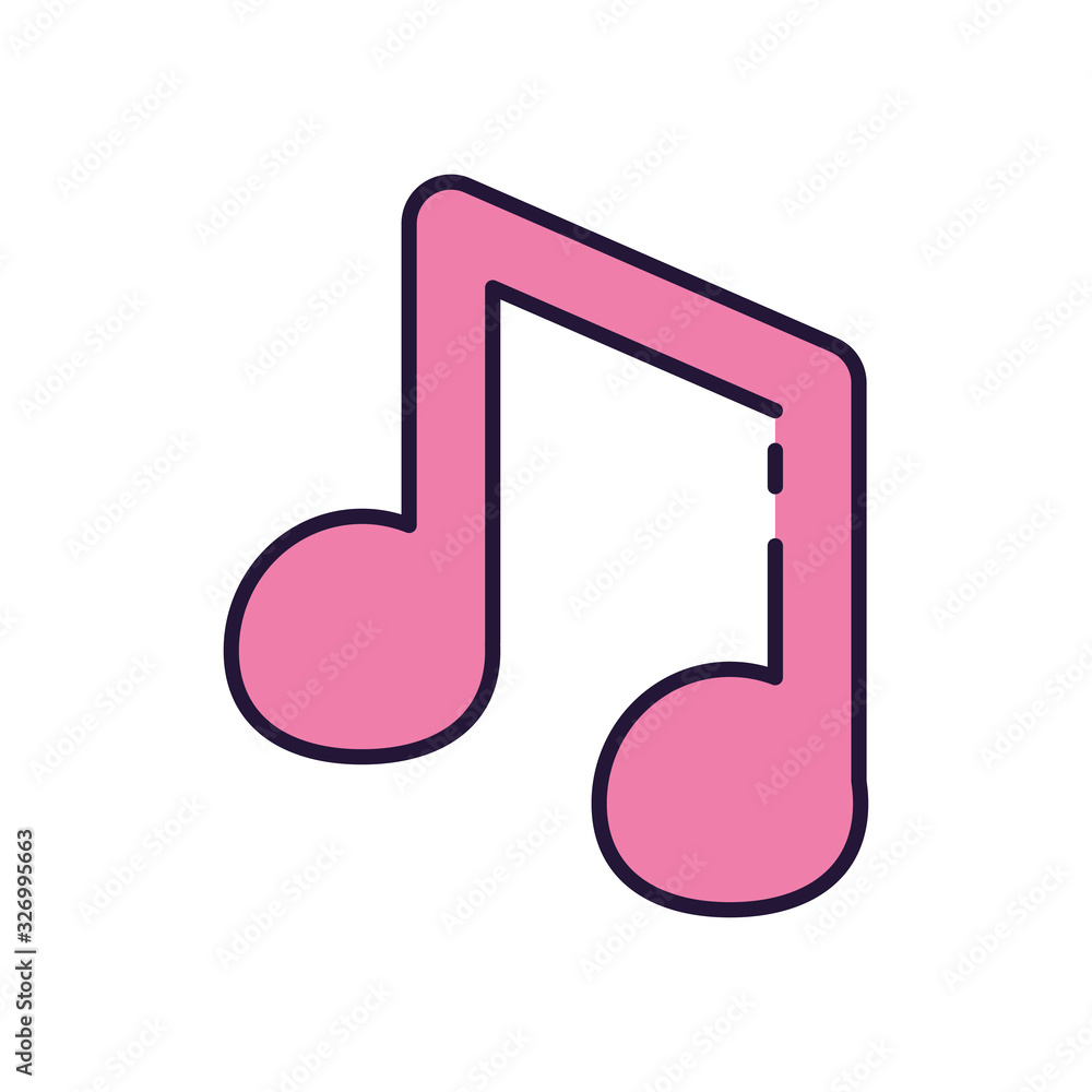 Isolated music note fill style icon vector design Isolated music note fill style icon vector design