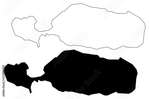 Rotuma Division (Republic of Fiji, Melanesia) map vector illustration, scribble sketch Rotuma Island map