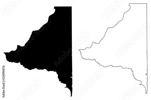 Bradford County, Florida (U.S. county, United States of America,USA, U.S., US) map vector illustration, scribble sketch Bradford map