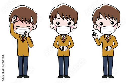 マスクをした男の子