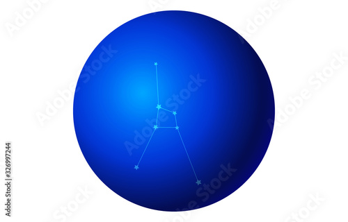 12星座の青のアイコン：ベクターイラスト：かに座