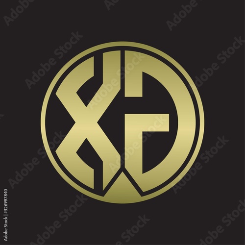 Free Download XG Logo monogram circle with piece ribbon style on gold colors - GFXLoad