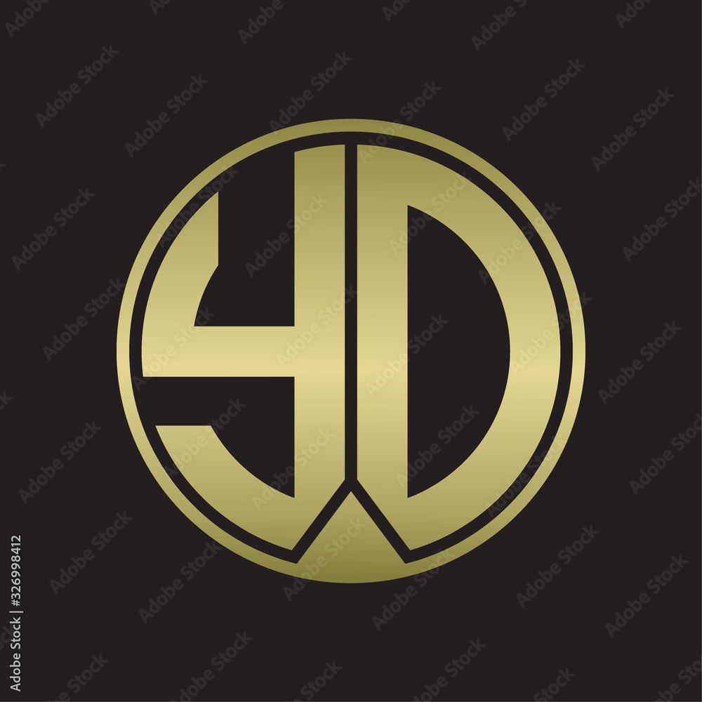 YD Logo monogram circle with piece ribbon style on gold colors YD Logo monogram circle with piece ribbon style on gold colors