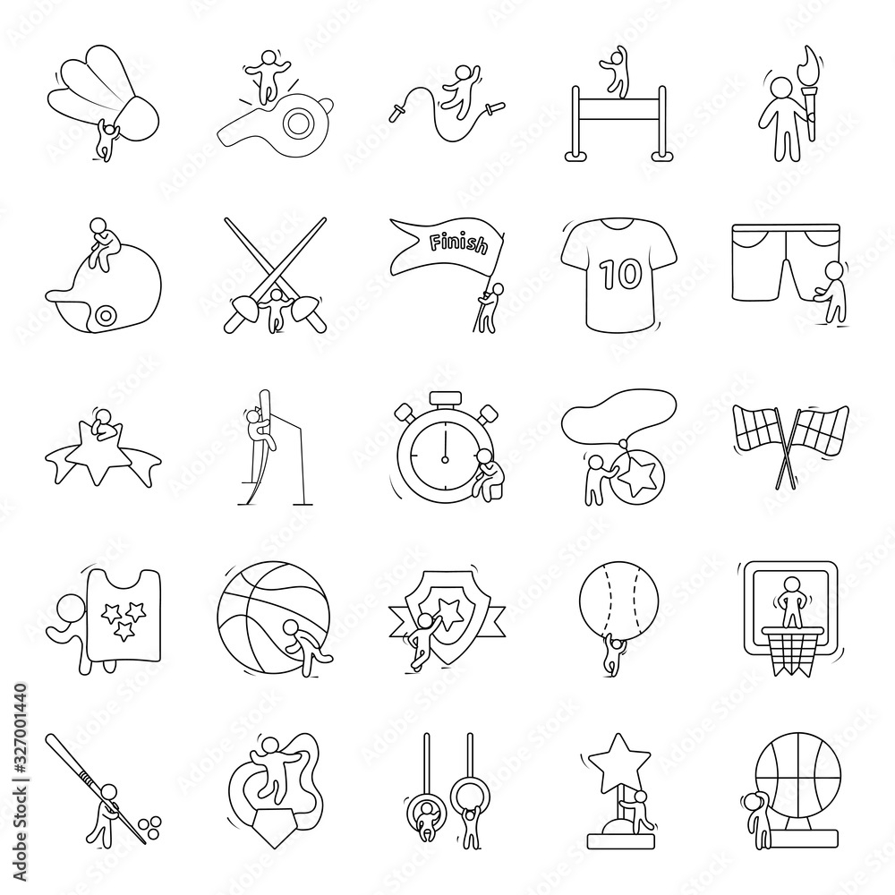 Sports Accessory Doodle Icons Pack Sports Accessory Doodle Icons Pack