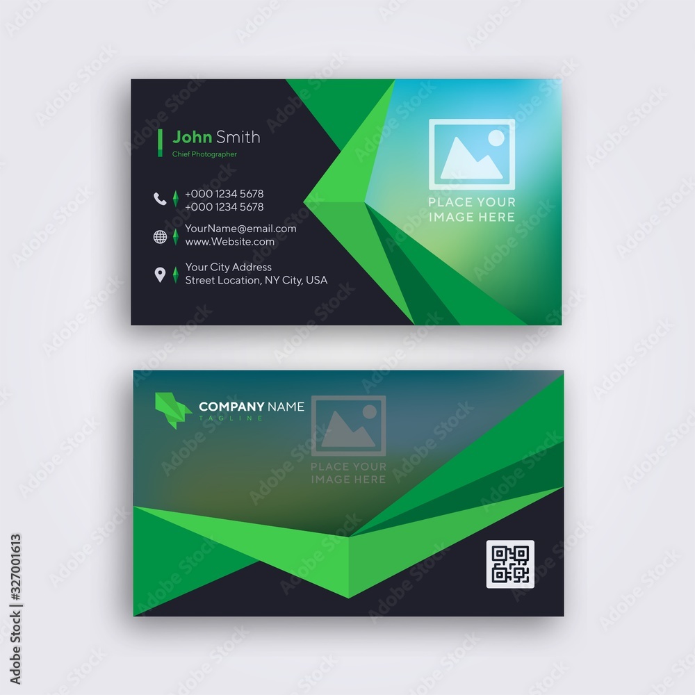 Modern Professional Business Card Vector Template - Abstract Design