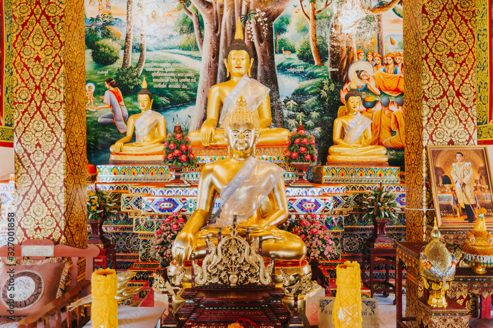 Fototapeta premium Chiang Mai, Thailand - JULY 15, 2019 Beautiful Buddha temples in Chiang Mai, one of the most visited places by tourists in Thailand. 