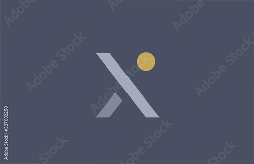 X letter logo yellow blue alphabet icon design for company and business