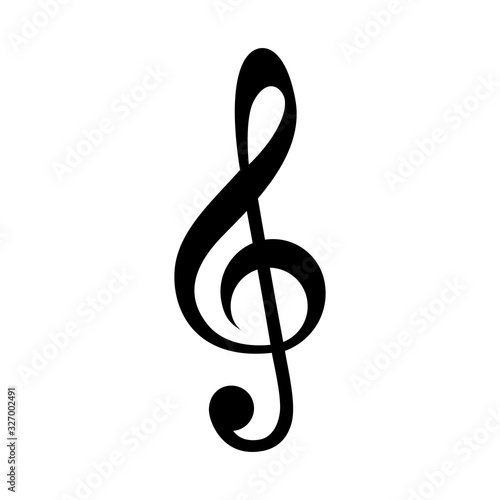 Treble clef icon music note isolated on white background. Vector illustration