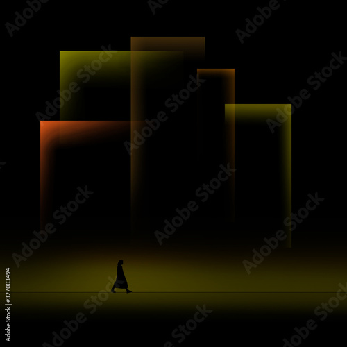 Passerby in the night city